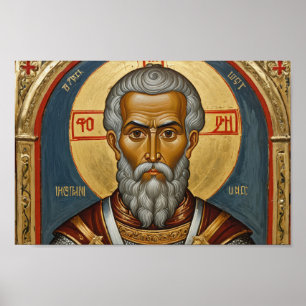 Poster Icône de la religion orthodoxe, un Saint
