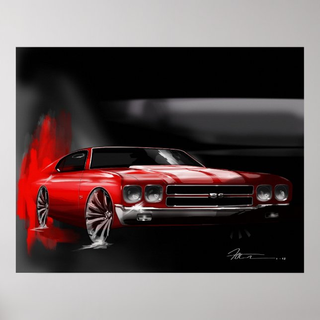 Poster Icône de la voiture musculaire (Devant)
