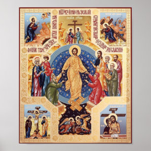 Poster Icône de résurrection orthodoxe