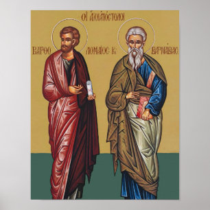 Poster Icône des Saints Barthélemy et Barnabé