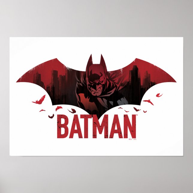 Poster Icône gotham de Batman Crimson (Devant)