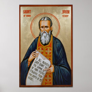 Poster Icône imprimée de saint Jean de Cronstadt orthodox