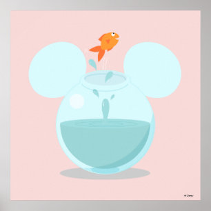 Poster Icône Mickey Mouse Fish Bowl