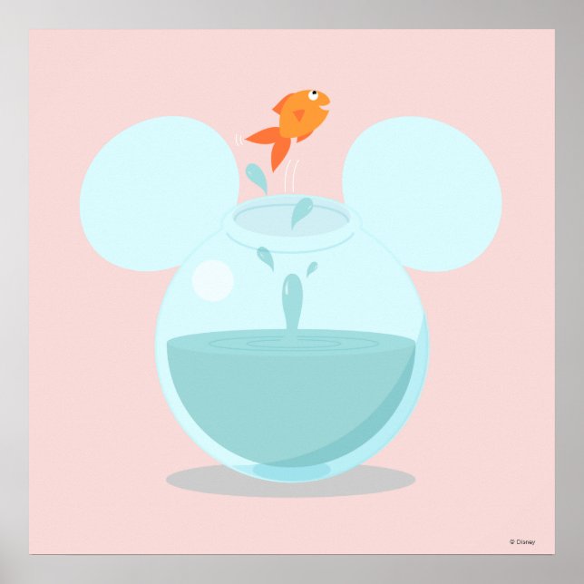 Poster Icône Mickey Mouse Fish Bowl (Devant)