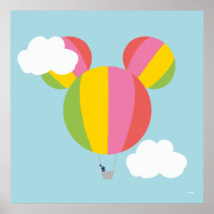 Poster Icône Montgolfière Mickey Mouse