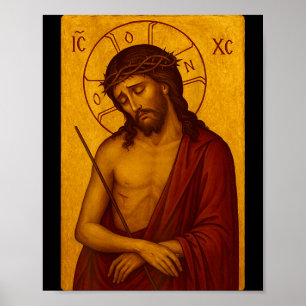 Poster Icône orthodoxe byzantine de Jésus-Christ le