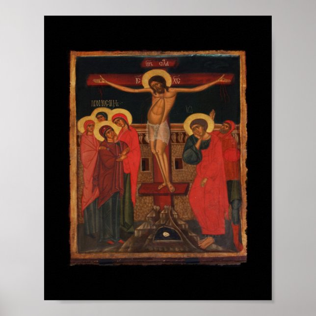 Poster Icône orthodoxe de Jésus sur la Croix (Devant)