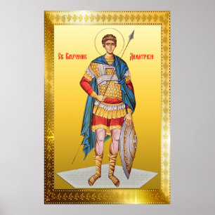 Poster Icône orthodoxe de Saint Demetrius