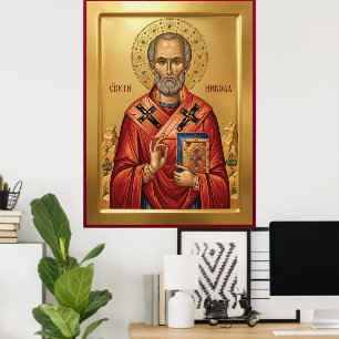 Poster icône orthodoxe de saint Nicolas