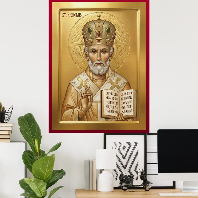 Poster icône orthodoxe de saint Nicolas (Bureau à domicile)