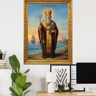 Poster icône orthodoxe de saint Nicolas