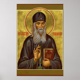 Poster Icône orthodoxe de St Justin Popovic