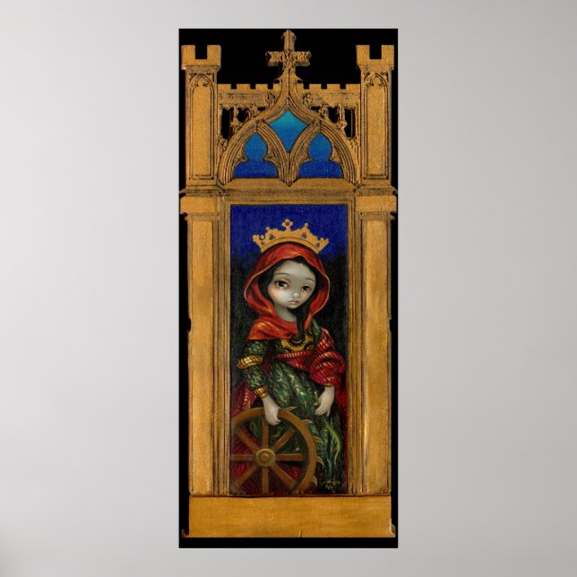 Poster Icône Sainte Catherine Art gothique Imprimer (Devant)