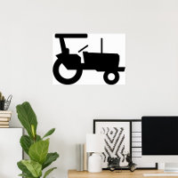 Icône vintage Tracteur Silhouette Farm Equipment