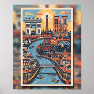 Poster Icônes de Paris : Le coeur de la Ville Lumière