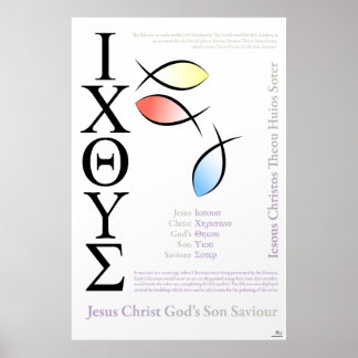 Poster Icthus Poisson Symbole Anglais Orthographe