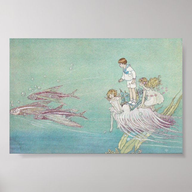 Poster Ida Rentoul Print - Poissons (Devant)