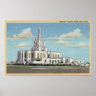 Poster Idaho Falls, ID - Mormon Temple View
