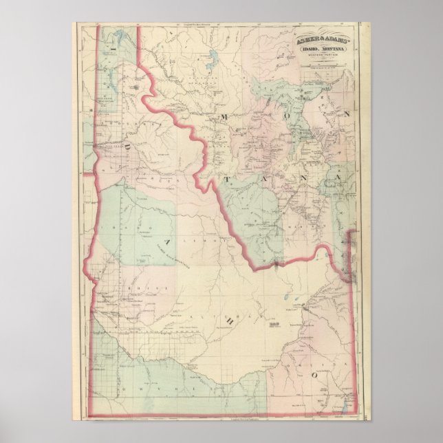 Poster Idaho, partie occidentale du Montana (Devant)