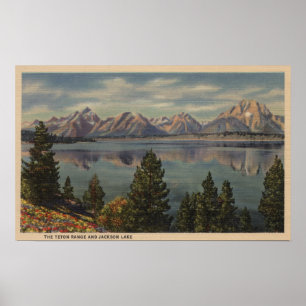 Poster Idaho - Vue sur la chaîne de Teton et le lac Jacks