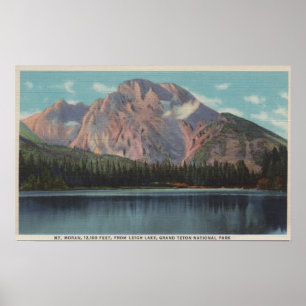 Poster IdahoView de Mt. Moran de Leigh LakeIdaho