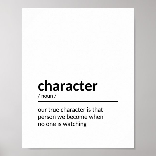 Poster Idée de citation de caractères (Devant)
