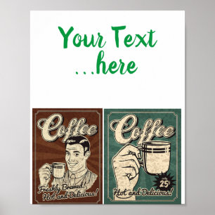 Poster Idée de présentation de l'affiche de café vintage