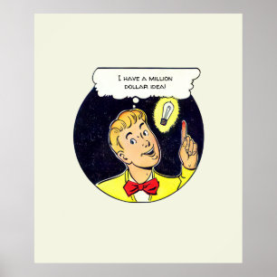 Poster Idée en millions de dollars Votre texte Retro Comi