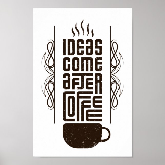 Poster Idées Après Café, Lettres Typographiques Branchées (Devant)