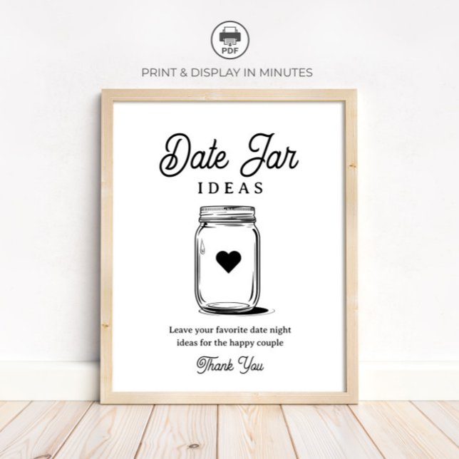 Poster Idées de pot de date rustique pour Baby Shower (Créateur téléchargé)