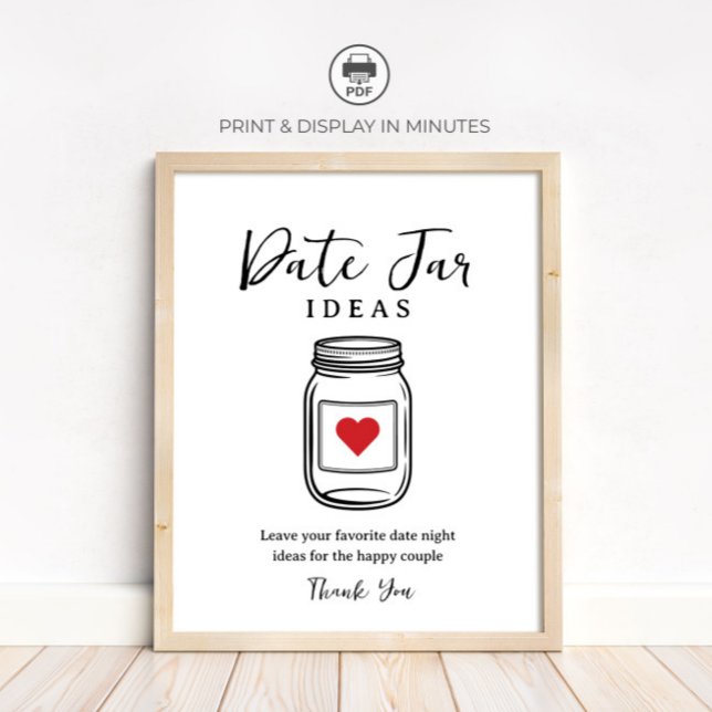 Poster Idées de pot de date rustique pour Baby Shower (Créateur téléchargé)