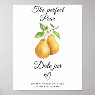 Poster idées de soirée de mariage aquarelle poires nuit d