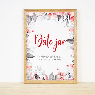 Poster Idées de soirée en amoureux avec des fleurs. Jeu d