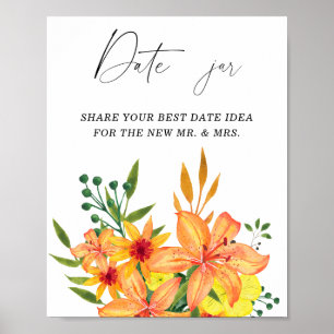 Poster Idées de soirée en amoureux de printemps. Jeu de j