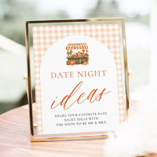 Poster Idées de soirée en amoureux Gingham automnal Fraîc