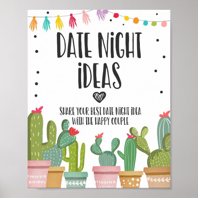 Poster Idées de soirée en amoureux Panneau de table Fiest (Devant)