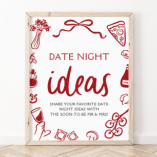 Poster Idées de soirée en amoureux pour pizza italienne r