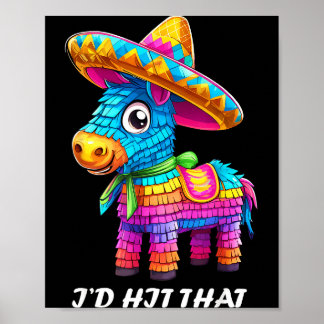 Poster Idées drôles de Cinco de Mayo, je frappe ce pinata