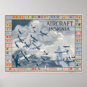 Poster Identification des insignes d'aéronef 2ème guerre