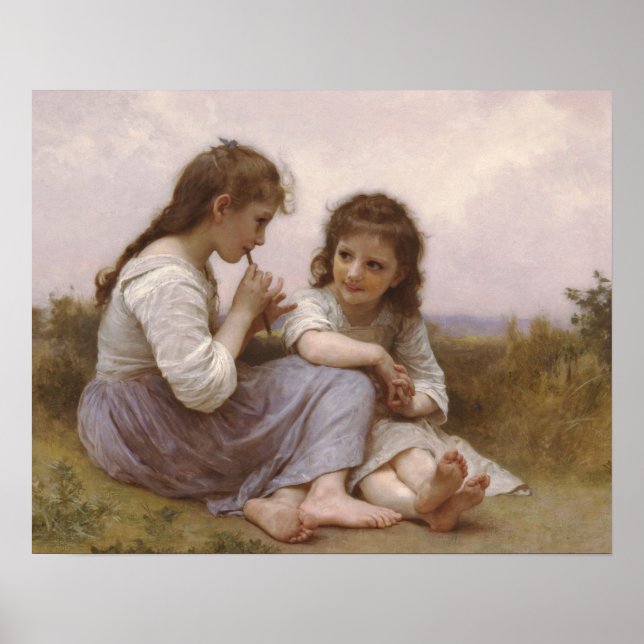 Poster Idyll Enfance par Bouguereau (Devant)