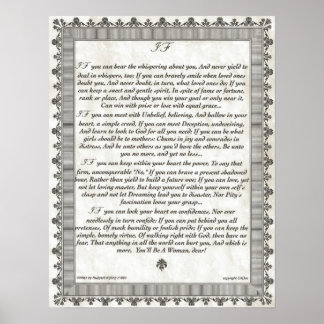 Poster IF Inspirer le poème pour les jeunes femmes et fil