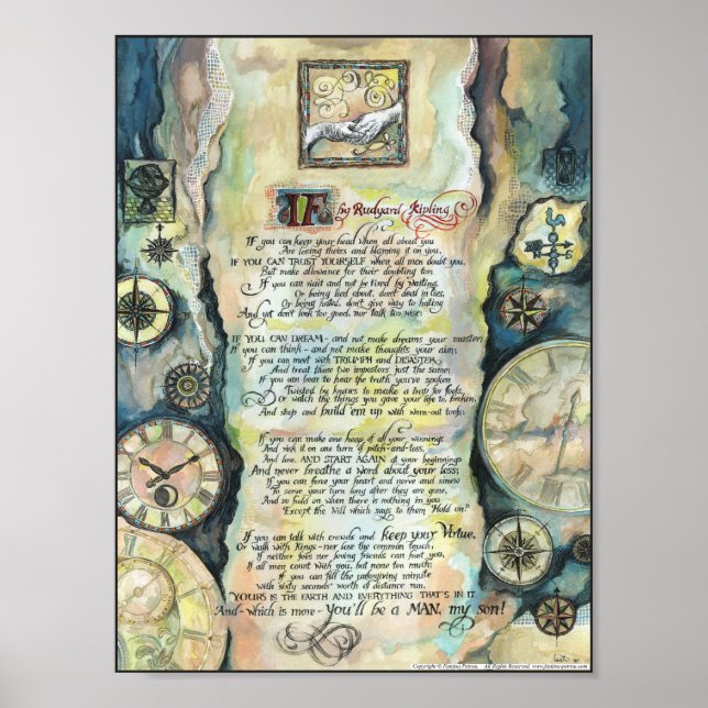 Poster "IF" par Rudyard Kipling - Calligraphie (Devant)