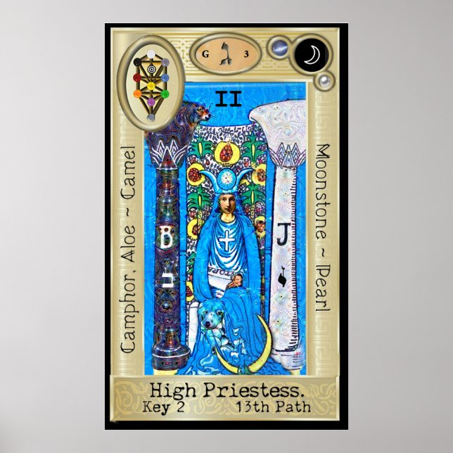 Poster Ifdawn Deepdream Tarot Key 2 ~ La Haute Prêtesse (Devant)