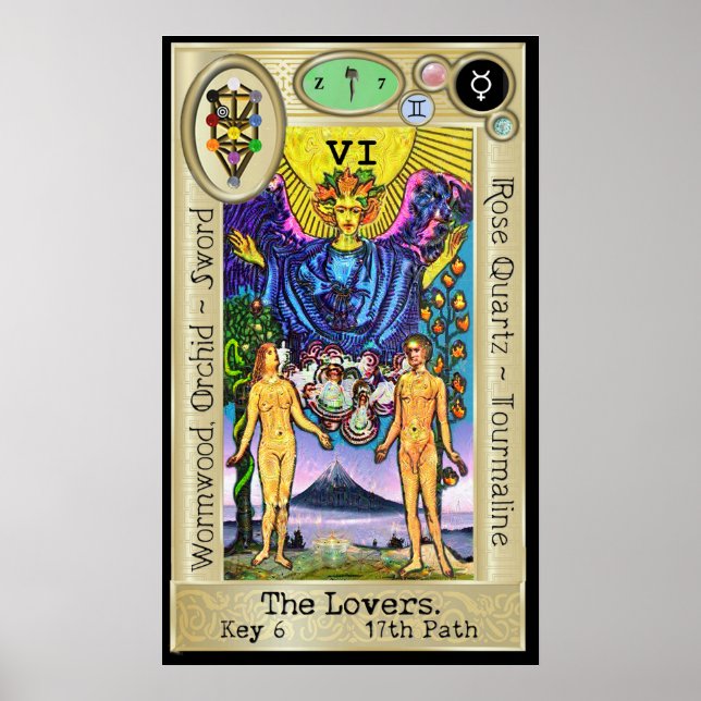Poster Ifdawn Deepdream Tarot Key 6 ~ Les Amoureux (Devant)