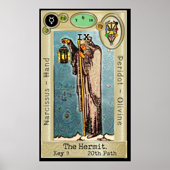 Poster Ifdawn Deepdream Tarot Key 9 ~ Hermit (Devant)