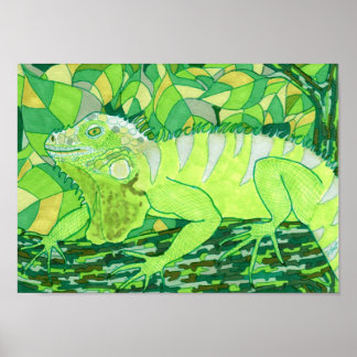 Poster Iguana exotique