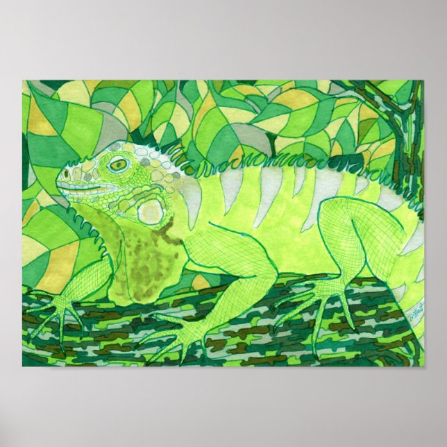 Poster Iguana exotique (Devant)