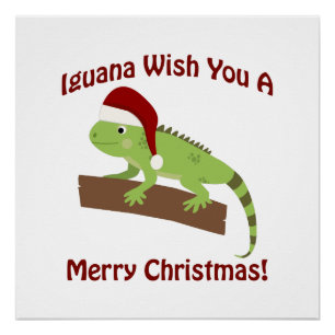 Poster Iguana Vous Souhaite Un Joyeux Noël