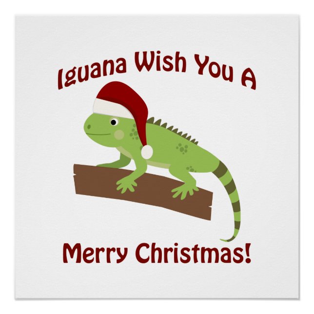 Poster Iguana Vous Souhaite Un Joyeux Noël (Devant)