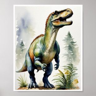 Poster Iguanodon Dinosaur aquarelle peinture murale